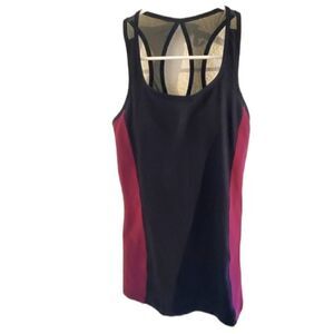 Lucy Black color block racerback tank top S